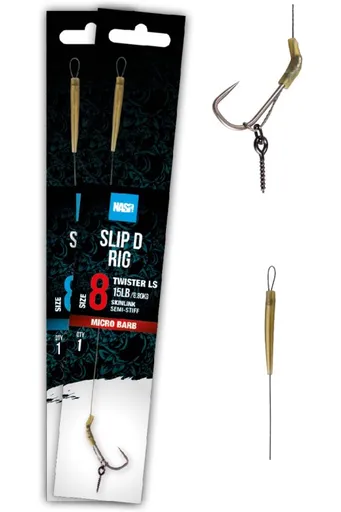Nash návazec slip d rig barbed - velikost háčku 4