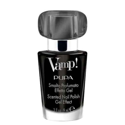 PUPA Milano Lak na nehty s vůní Vamp! Black Fragnance (Scented Nail Polish Gel Effect) 9 ml 305 Rock Black
