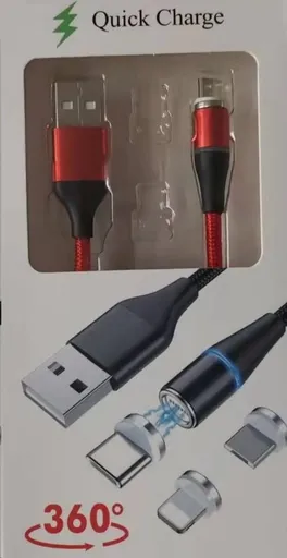 PREMIUMCORD Magnetický micro USB a USB-C nabíjecí a datový kabel 1m, červený