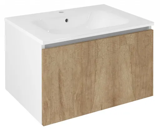 SAPHO LOREA umyvadlová skříňka 70x44x51,2cm, 1x zásuvka, dub alabama/bílá mat LE070-2231
