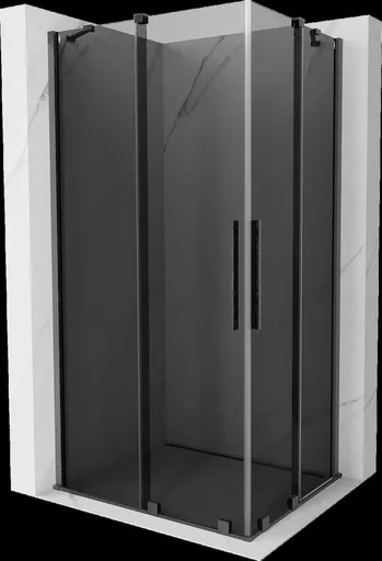 MEXEN/S Velar Duo sprchový kout, posuvné dveře 100 x 90, grafit, grafit kartáčovaná 871-100-090-42-66