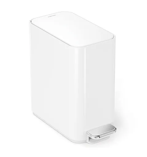 Simplehuman Slim Step Can pedálový odpadkový koš bílá ocel