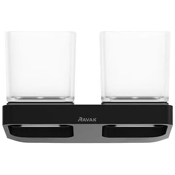 RAVAK TD 220.20 Držák s dvěma pohárky černý (X07P558)