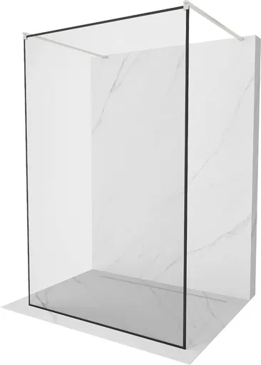 MEXEN/S Kioto samostatně stojící sprchová zástěna 120 x 200, černý vzor 8 mm, nikl kartáčovaná 800-120-002-97-70