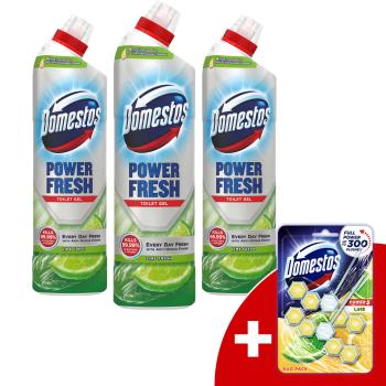 Domestos Power Fresh WC Tisztító Gél Lime 3x700ml + Ajándék Domes...