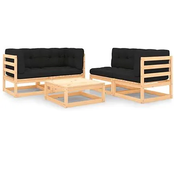 5dílná zahradní sedací souprava s poduškami masivní borovice, 3083787 (3083787)