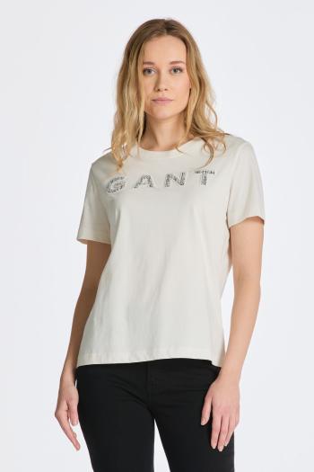 TRIČKO GANT REL APPLIQUE SS T-SHIRT EGGSHELL