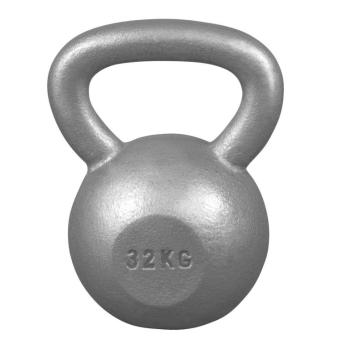 Gorilla Sports kettlebell činka, litinová, šedá, 32 kg