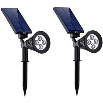 LEDSolar 4 solární venkovní světlo svítidlo do země 2 ks, 4 LED, bezdrátové, iPRO, 1W, studená       (8595654703633)