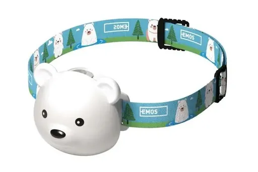 EMOS Dětská LED nabíjecí čelovka medvěd 80lm, 7m P3543