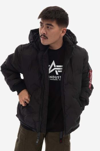 Bunda Alpha Industries Logo Puffer pánská, černá barva, zimní, 108107.03-black