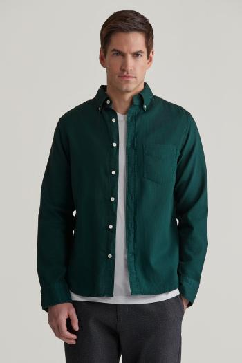 KOŠILE GANT REG GMNT DYED WAFFLE SHIRT TARTAN GREEN