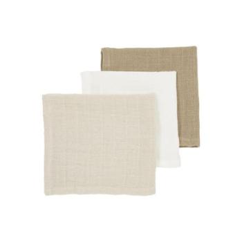 Meyco Odříhnutí Musslin 3-pack offwhite/greige/taupe 30 x 30 cm