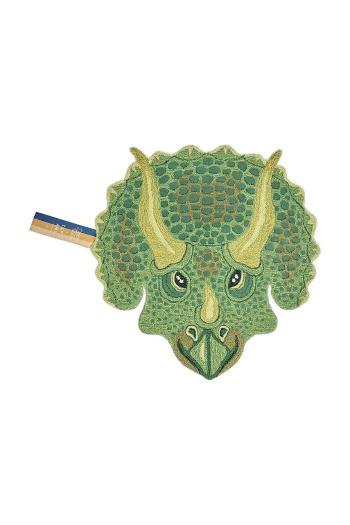 Vlnený koberec Doing Goods Triceratop Head zelená farba