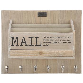 Přírodní box na poštu na zeď s nápisem Mail -  38*30*11 cm 8500221096377