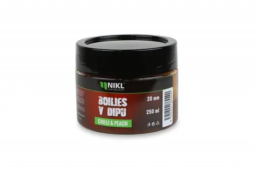 Nikl Boilies v dipu Chilli & Peach 250g,Nikl Boilies v dipu Chilli & Peach 250g