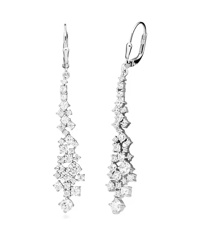 Silver Cat Elegantní visací náušnice s kubickými zirkony Classics SC614