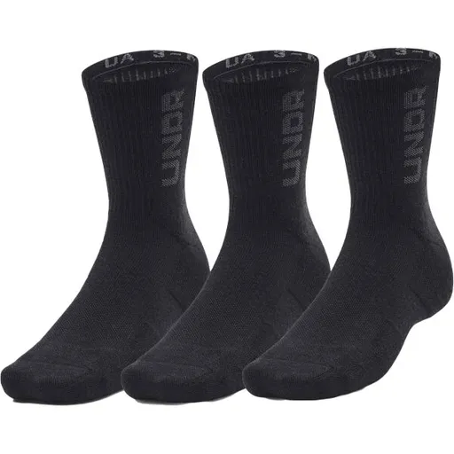 Under Armour 3-MAKER MID-CREW 3PK Unisex ponožky, černá, velikost