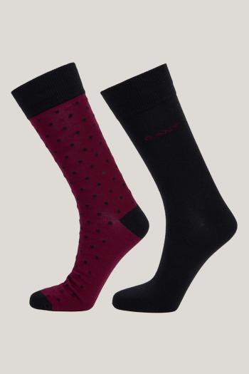 PONOŽKY GANT DOT AND SOLID SOCKS 2-PACK RICH WINE