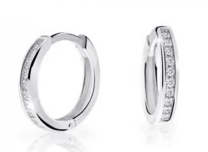 Cutie Diamonds Dětské kruhové náušnice z bílého zlata s brilianty C3344-10-10-X-2-D