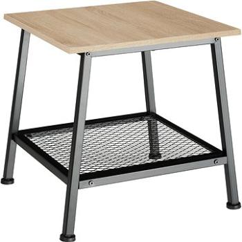 Tectake Odkládací stolek Bedford 45,5×45×47cm, Industrial světlé dřevo, dub Sonoma (404268)