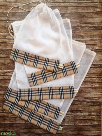 Burberry kockás öko tasak szett 5 darabos Zero Waste