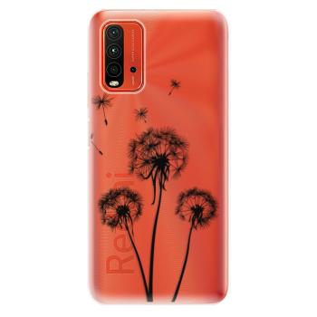 Odolné silikonové pouzdro iSaprio - Three Dandelions - black - Xiaomi Redmi 9T