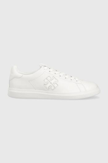 Kožené sneakers boty Tory Burch Double T Howell Court bílá barva, 149728-123