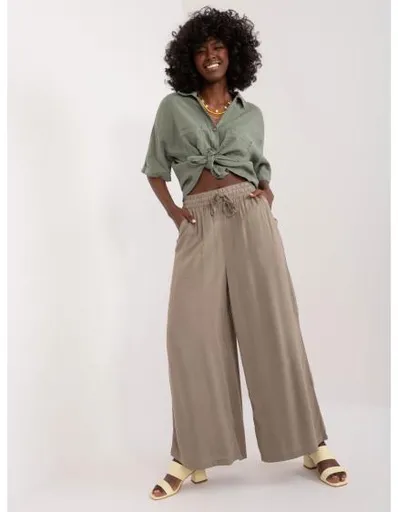 Dámské kalhoty se širokými nohavicemi SUBLEVEL khaki
