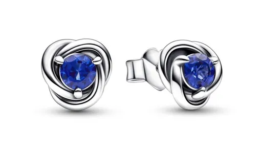 Pandora Slušivé stříbrné náušnice s modrými zirkony 292334C07