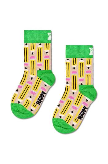 Dětské ponožky Happy Socks Kids Pen Sock zelená barva, P001461