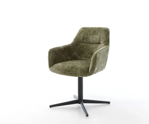 Jídelní židle Pejo-Flex žinylka olivová podnož černá 360°