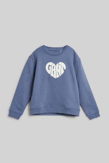 MIKINA GANT HEART GRAPHIC SWEAT C-NECK WASHED BLUE