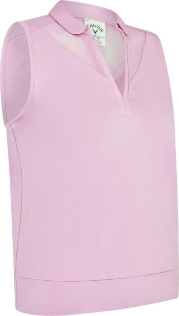 Callaway Waist Length Mesh Detail Sleeveless Womens Orchid S Polo košile