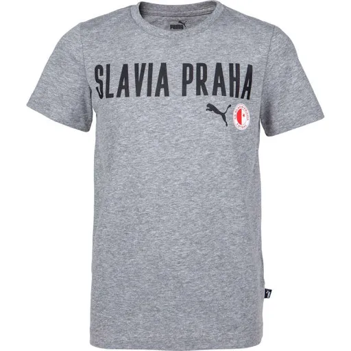 Puma SLAVIA PRAGUE GRAPHIC TEE Chlapecké triko, šedá, velikost