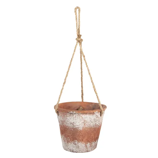 Hnědý závěsný květináč - 19*19*53 cm Clayre & Eef