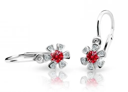 Cutie Jewellery Dětské náušnice z bílého zlata C2156-10-X-2 červená