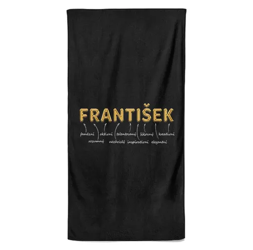 Osuška Mužská jména – GOLD (Jméno: František, Velikost osušky: 70x140cm)
