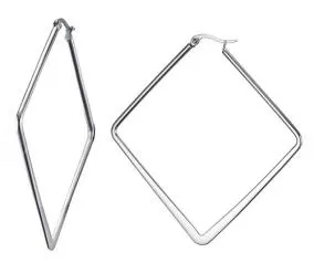 Ocelové náušnice - hladký diamant s francouzským zámkem