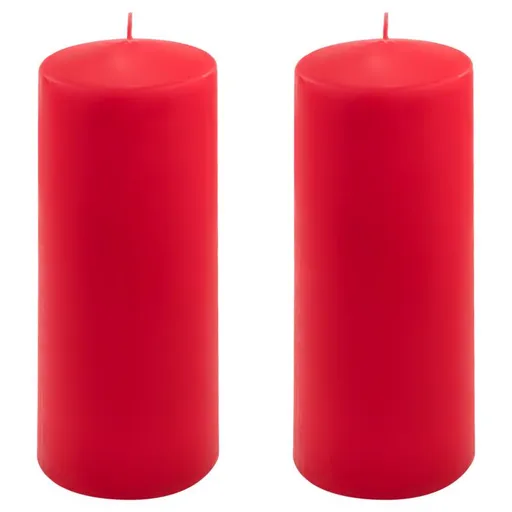 Červená parafínová svíčka 20 cm, 80 h hoření, sada 2 ks