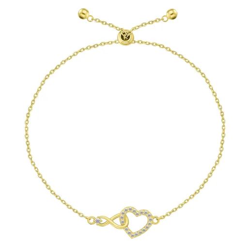 Brilio Silver Pozlacený posuvný náramek Nekonečná láska BRC252Y