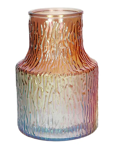 DUIF Skleněná váza POLINA 20cm broskvová perleťová