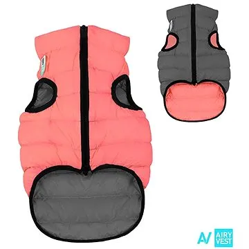 AiryVest bunda pro psy korálová/šedá (CHPbu0503nad)