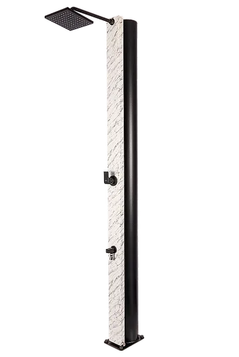 Hanscraft Solární sprcha ATLAS GARDEN s oplachem nohou (antracit / imitace bílého mramoru)