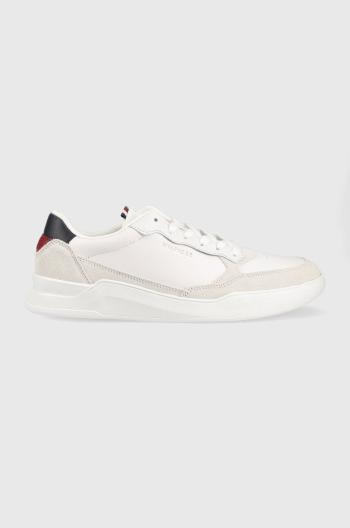 Kožené sneakers boty Tommy Hilfiger FM0FM04358 ELEVATED CUPSOLE LEATHER MIX bílá barva