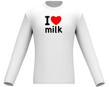 Pánské tričko dlouhý rukáv I Love milk