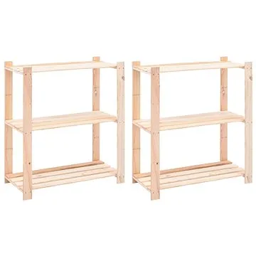 Regály 3 police 2 ks 80×38×90 cm masivní borovice 150 kg 3051117