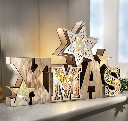 Weltbild LED Dřevěný nápis Xmas