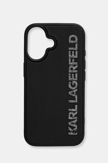 Puzdro na mobil Karl Lagerfeld iPhone 16 čierna farba, KLHCP16SRBKGVCK