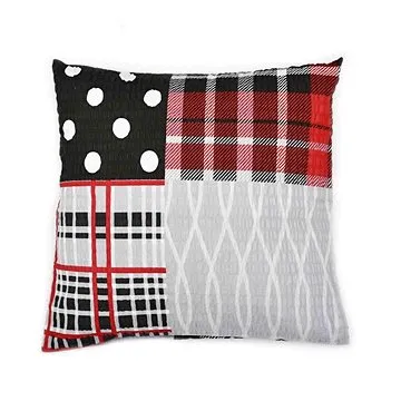 Bellatex Krepový - 40 × 40 cm - červenošedý patchwork (5055)